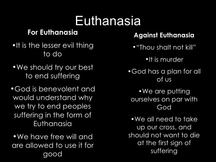 Different christian views on euthanasia arguments for euthanasia